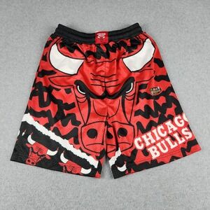 Chicago Bulls Shorts Men L Red Mitchell & Ness MLB Basketball Sports Performance